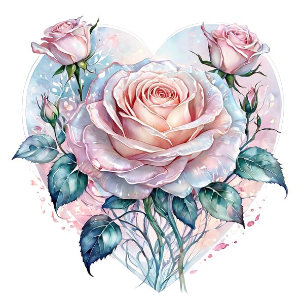 Watercolor Pink Roses Clipart: Soft Hues Floral Designs (JPG, PNG, Commercial Use) — image 2