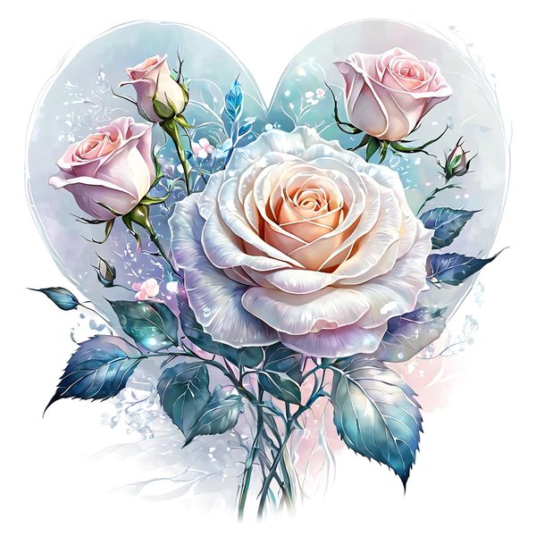 Watercolor Pink Roses Clipart: Soft Hues Floral Designs (JPG, PNG, Commercial Use) — image 5