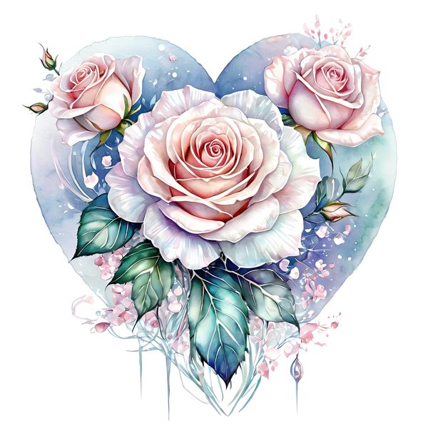 Watercolor Pink Roses Clipart: Soft Hues Floral Designs (JPG, PNG, Commercial Use) — image 6