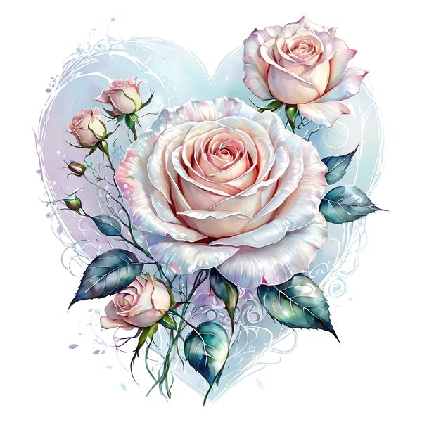 Watercolor Pink Roses Clipart: Soft Hues Floral Designs (JPG, PNG, Commercial Use) — image 11