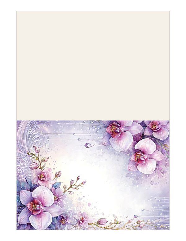 Purple Gold Orchid Watercolor Digital Paper Kit: Printable Papers, Cards, Tags, Ephemera — image 15