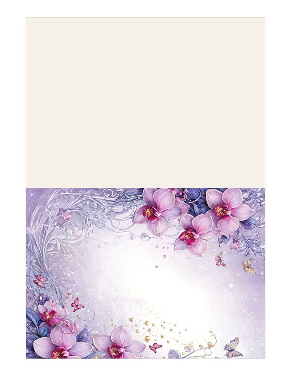 Purple Gold Orchid Watercolor Digital Paper Kit: Printable Papers, Cards, Tags, Ephemera — image 17