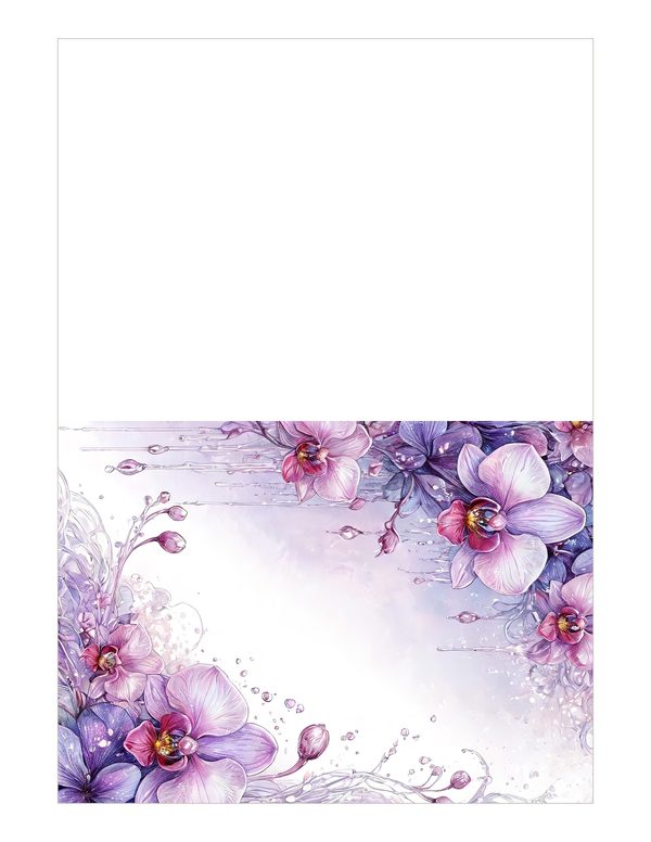 Purple Gold Orchid Watercolor Digital Paper Kit: Printable Papers, Cards, Tags, Ephemera — image 18