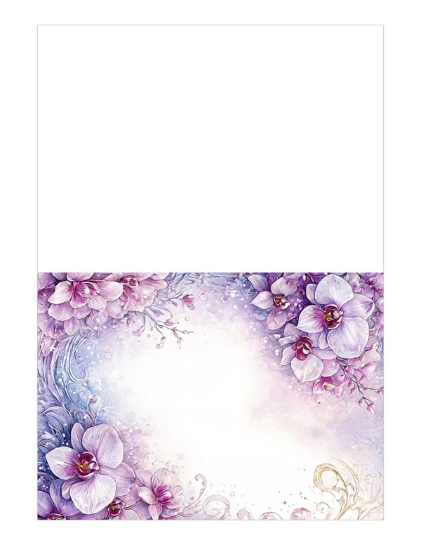 Purple Gold Orchid Watercolor Digital Paper Kit: Printable Papers, Cards, Tags, Ephemera — image 20