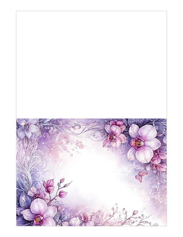 Purple Gold Orchid Watercolor Digital Paper Kit: Printable Papers, Cards, Tags, Ephemera — image 21