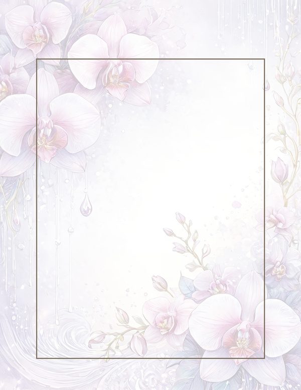 Purple Gold Orchid Watercolor Digital Paper Kit: Printable Papers, Cards, Tags, Ephemera — image 35
