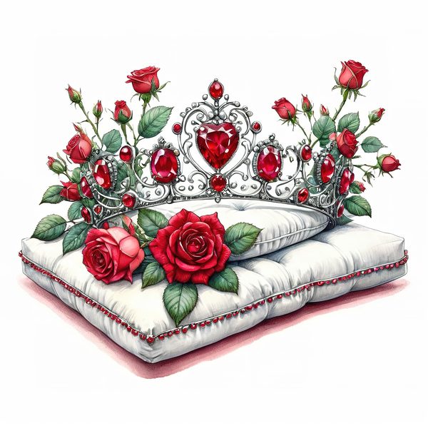 Watercolor Crown Clipart: Pink Roses & Decorative Crown Jewels (10 PNGs,  Digital Download, Commercial Use) — image 11