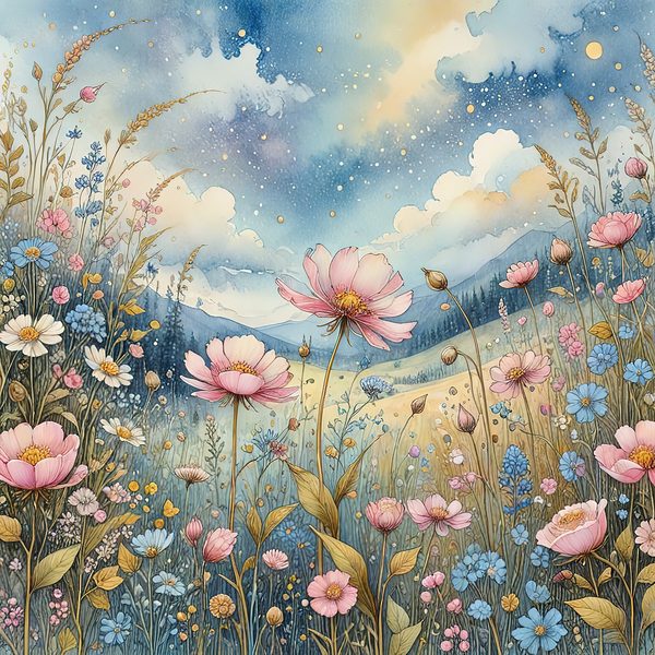 Watercolor Wildflower Digital Paper: Soft Pastel Garden (10 JPGs) — image 3