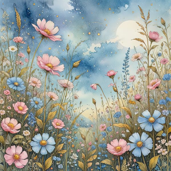 Watercolor Wildflower Digital Paper: Soft Pastel Garden (10 JPGs) — image 4