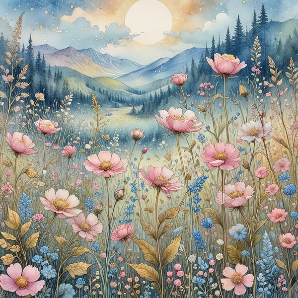 Watercolor Wildflower Digital Paper: Soft Pastel Garden (10 JPGs) — image 6