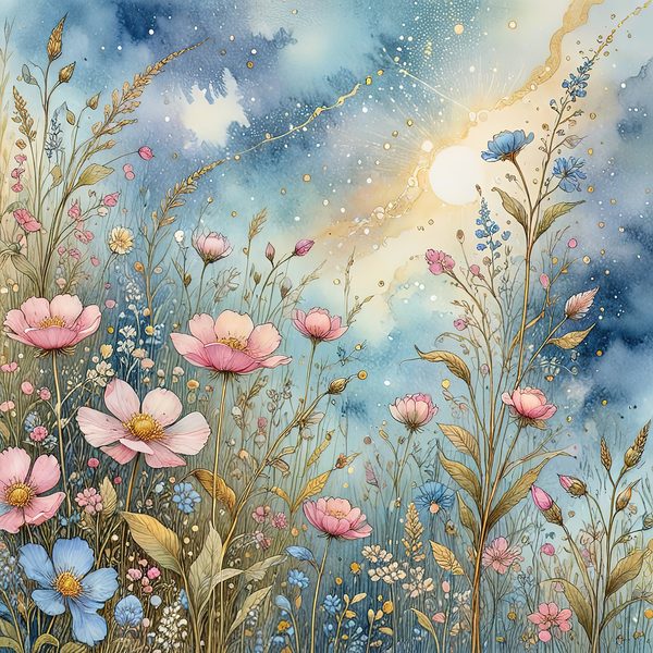 Watercolor Wildflower Digital Paper: Soft Pastel Garden (10 JPGs) — image 7