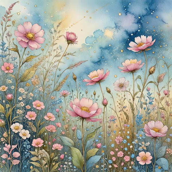 Watercolor Wildflower Digital Paper: Soft Pastel Garden (10 JPGs) — image 8