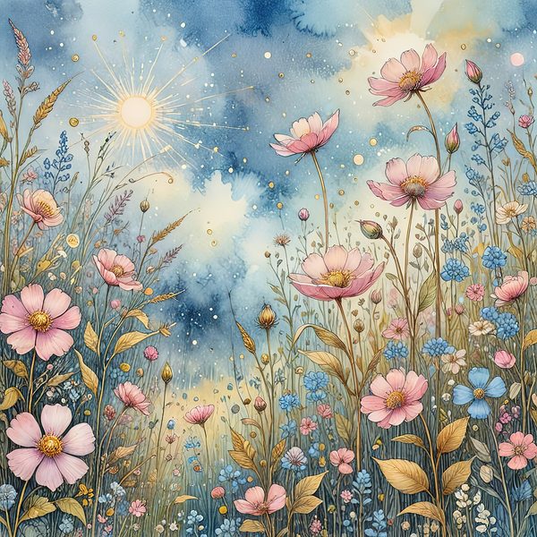 Watercolor Wildflower Digital Paper: Soft Pastel Garden (10 JPGs) — image 9