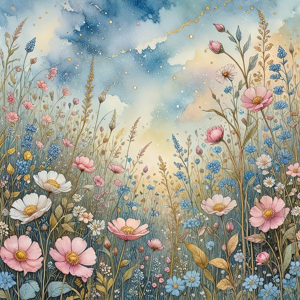 Watercolor Wildflower Digital Paper: Soft Pastel Garden (10 JPGs) — image 10