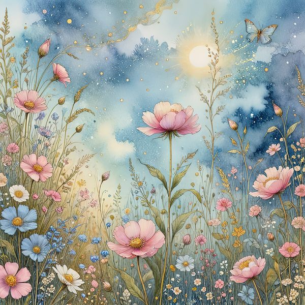 Watercolor Wildflower Digital Paper: Soft Pastel Garden (10 JPGs) — image 11