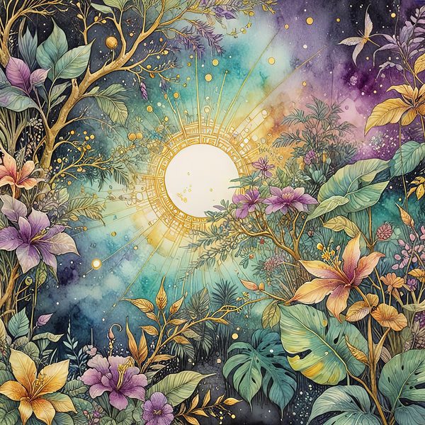 Tropical Starry Night Digital Paper: Gold Paradise Scrapbook Set (10 JPGs) — image 1