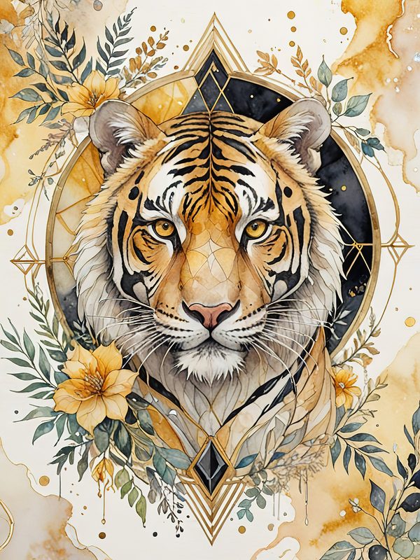 Watercolor Tiger Art: Botanical Illustration Set (Digital Download) — image 8