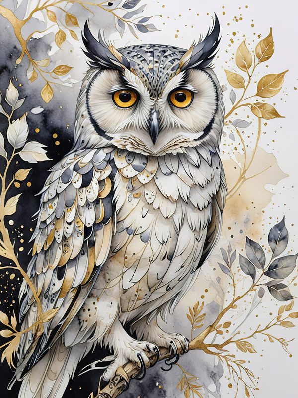 Watercolor Owl Digital Paper Set: Botanical Scrapbooking, Card Making (JPG Digital Download) — image 10