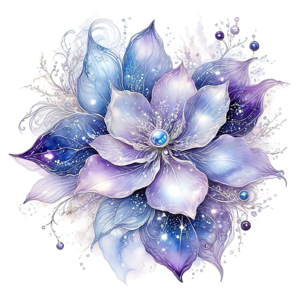 Watercolor Lotus Clipart: Iridescent Floral Set (JPG & PNG, Commercial Use) — image 1