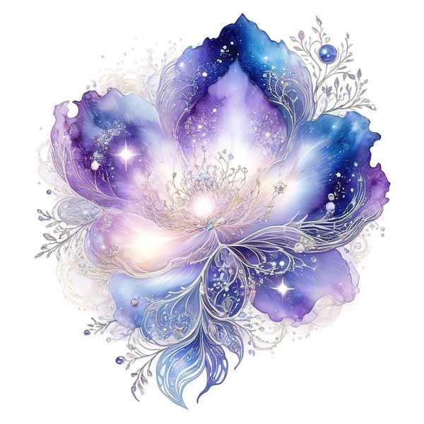Watercolor Lotus Clipart: Iridescent Floral Set (JPG & PNG, Commercial Use) — image 11