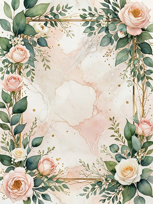 Watercolor Floral Frames: Blush Rose Pastel Designs (JPG Digital Download) — image 5