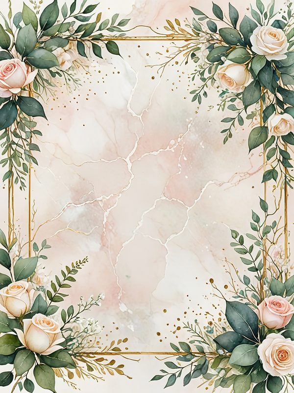 Watercolor Floral Frames: Blush Rose Pastel Designs (JPG Digital Download) — image 8
