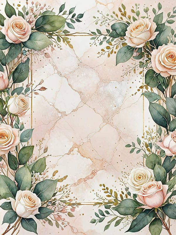 Watercolor Floral Frames: Blush Rose Pastel Designs (JPG Digital Download) — image 12
