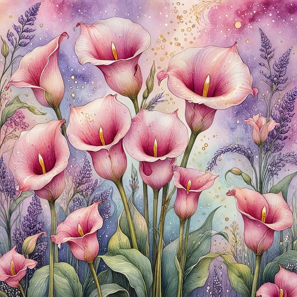 Watercolor Calla Lilies with Soft Purple Hues Digital Paper Set in Pink & Lavender Tones, 10 JPGs, Perfect for Scrapbooking, Card Making, — image 12