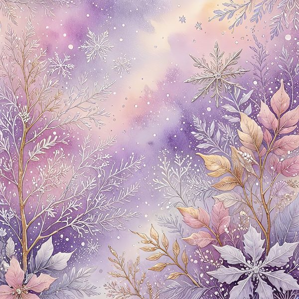 Watercolor Lilac Snowflakes Digital Paper Set (10 JPGs) — image 5