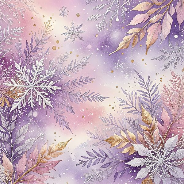 Watercolor Lilac Snowflakes Digital Paper Set (10 JPGs) — image 12