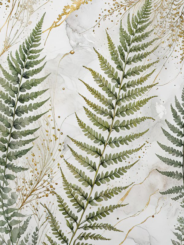 Watercolor Fern Digital Paper: Sage and Marbled Gold Backgrounds (Digital Download, Commercial Use) — image 10