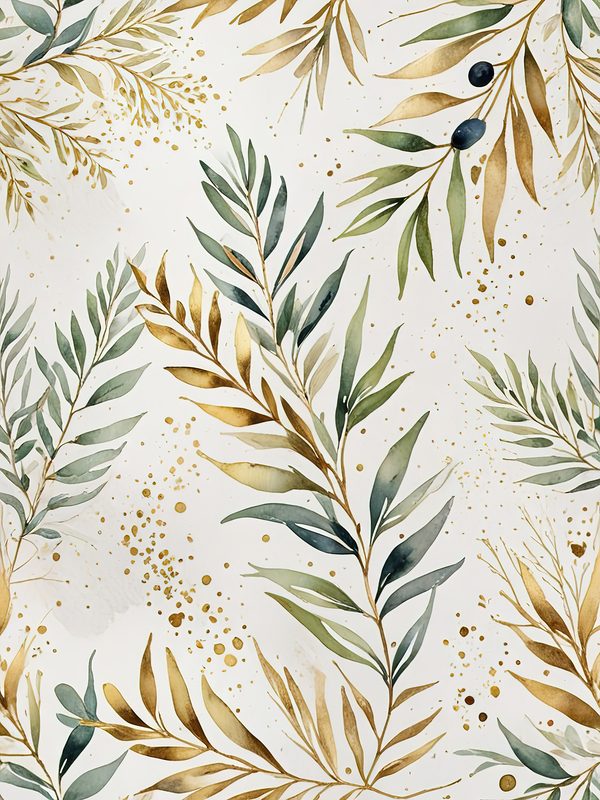 Watercolor Olive Branch Digital Paper: Gold & Sage Leafy Background (Digital Download, Commercial Use) — image 11