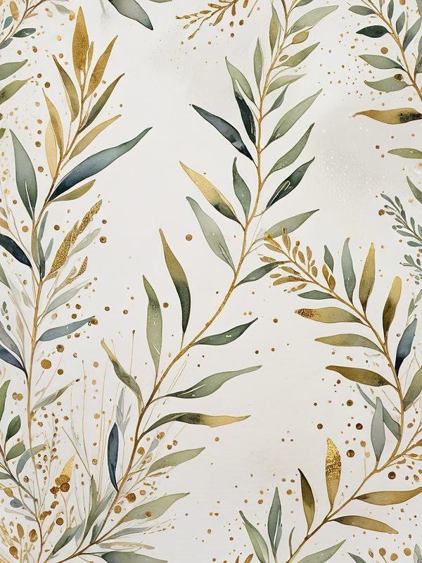 Watercolor Olive Branch Digital Paper: Gold & Sage Leafy Background (Digital Download, Commercial Use) — image 12