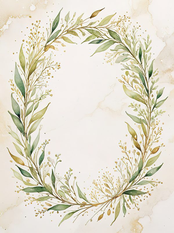 Watercolor Olive Branch Frames: Soft Neutral Greenery Art (JPGs, Commercial Use) — image 5
