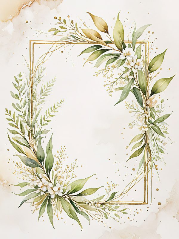 Watercolor Olive Branch Frames: Soft Neutral Greenery Art (JPGs, Commercial Use) — image 7
