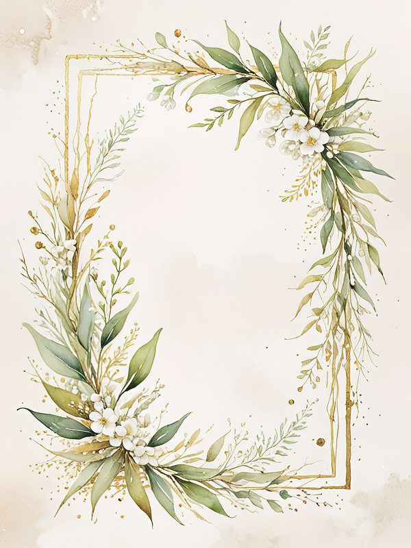 Watercolor Olive Branch Frames: Soft Neutral Greenery Art (JPGs, Commercial Use) — image 8