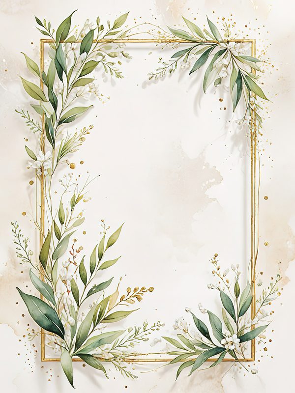 Watercolor Olive Branch Frames: Soft Neutral Greenery Art (JPGs, Commercial Use) — image 10