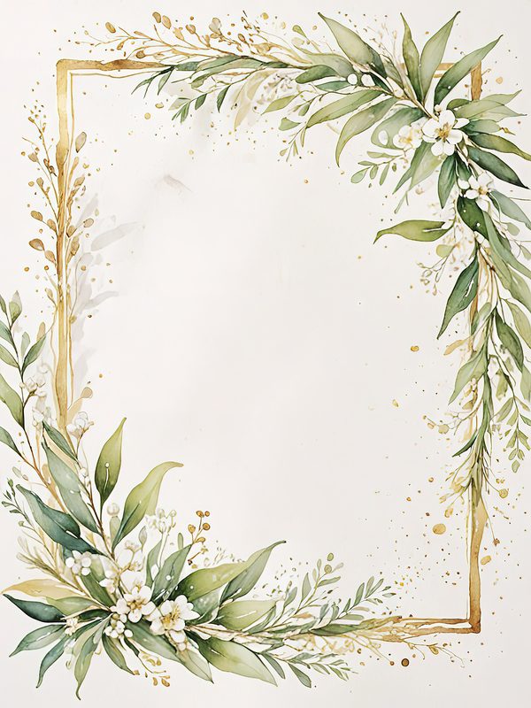 Watercolor Olive Branch Frames: Soft Neutral Greenery Art (JPGs, Commercial Use) — image 12