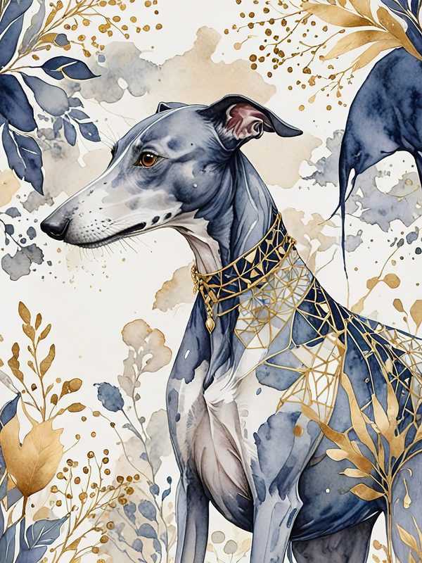 Greyhound Portraits Watercolor Digital Paper Kit: Printable Papers, Cards, Tags, Ephemera — image 2