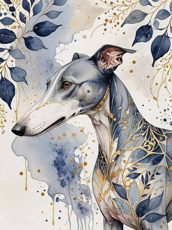 Greyhound Portraits Watercolor Digital Paper Kit: Printable Papers, Cards, Tags, Ephemera — image 3