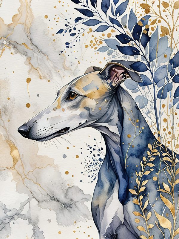 Greyhound Portraits Watercolor Digital Paper Kit: Printable Papers, Cards, Tags, Ephemera — image 4