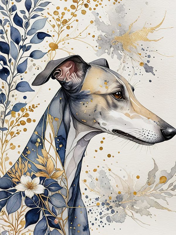 Greyhound Portraits Watercolor Digital Paper Kit: Printable Papers, Cards, Tags, Ephemera — image 5