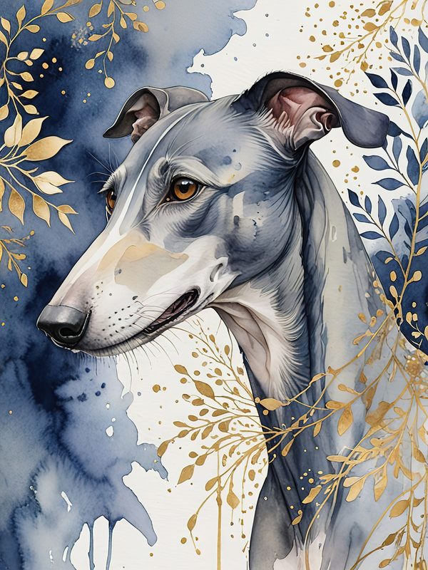 Greyhound Portraits Watercolor Digital Paper Kit: Printable Papers, Cards, Tags, Ephemera — image 6