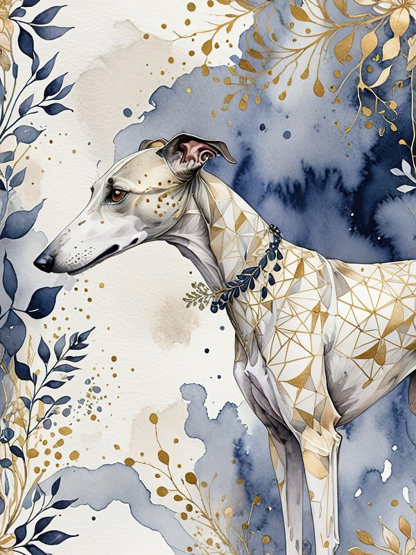 Greyhound Portraits Watercolor Digital Paper Kit: Printable Papers, Cards, Tags, Ephemera — image 7