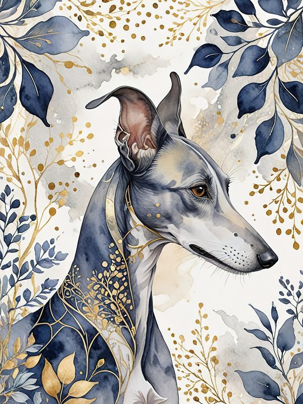 Greyhound Portraits Watercolor Digital Paper Kit: Printable Papers, Cards, Tags, Ephemera — image 8