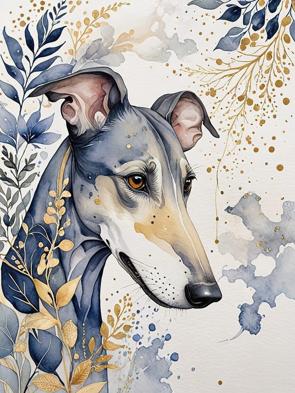 Greyhound Portraits Watercolor Digital Paper Kit: Printable Papers, Cards, Tags, Ephemera — image 9