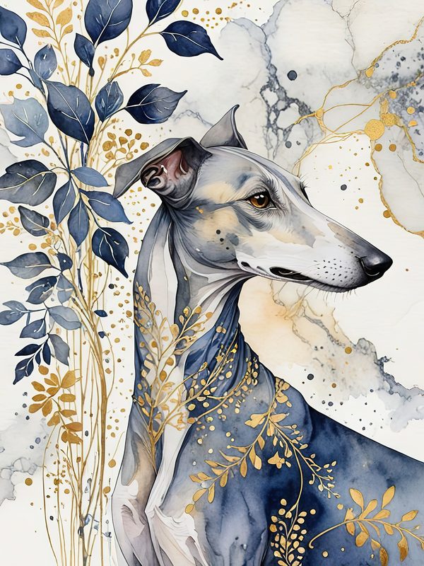 Greyhound Portraits Watercolor Digital Paper Kit: Printable Papers, Cards, Tags, Ephemera — image 10