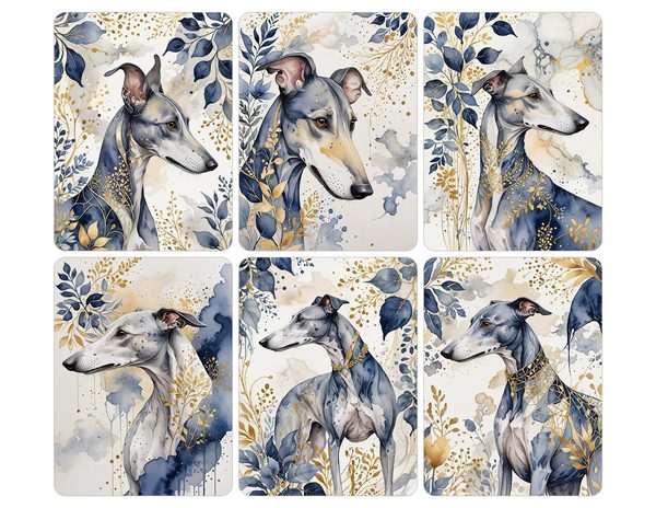 Greyhound Portraits Watercolor Digital Paper Kit: Printable Papers, Cards, Tags, Ephemera — image 29