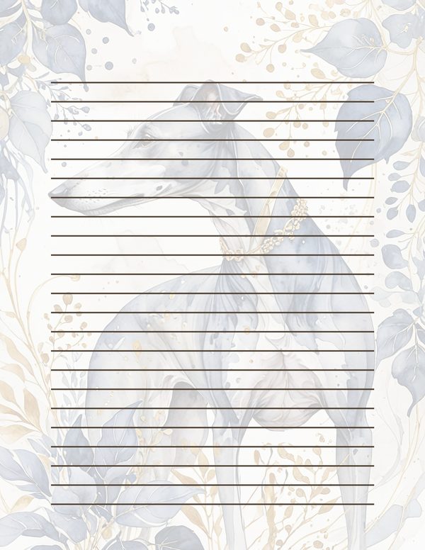 Greyhound Portraits Watercolor Digital Paper Kit: Printable Papers, Cards, Tags, Ephemera — image 32
