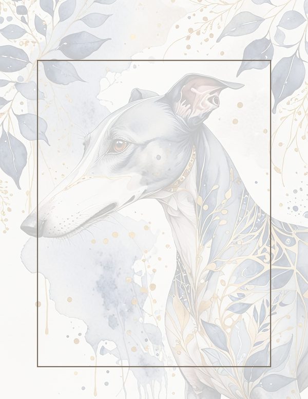 Greyhound Portraits Watercolor Digital Paper Kit: Printable Papers, Cards, Tags, Ephemera — image 34